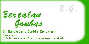 bertalan gombas business card