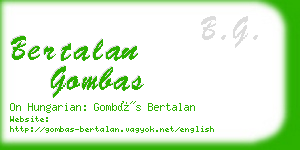 bertalan gombas business card